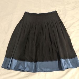 DKNY A-line black skirt, blue trim